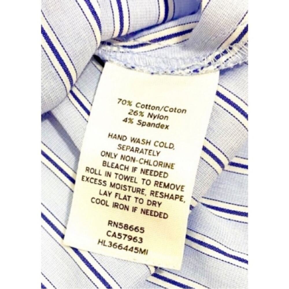 Trouve Blue & White Stripe Sleeveless Frill Ruffle Top, Size Medium - Picture 14 of 14